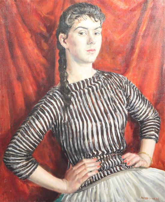 Bernard Hailstone (1910-1987) Half length portrait of a seated woman 76 x 64cm, unframed
